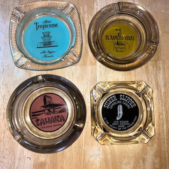 9 MCM Las Vegas CASINO Cigar Ashtrays from 1950s Sahara Caesers Riveria Trop - Picture 4 of 14